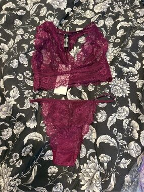 Popsi Lingerie Raspberry Lace Bra Set